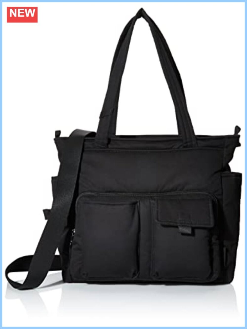 Cotton Utility Tote Bag Recycled Cotton with Zip Closure and Convertible Strap